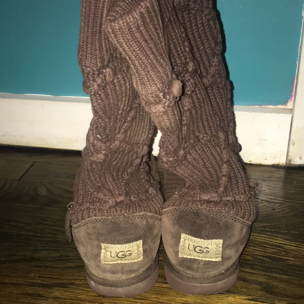 UGG Long Knitted Boots in Chocolate Brown